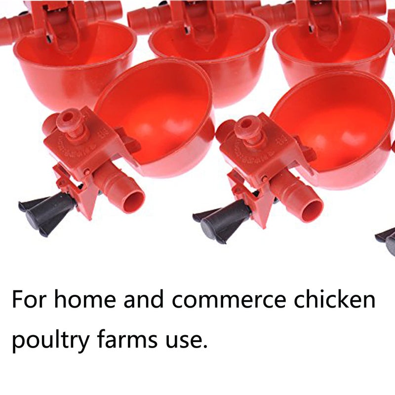 Litewoo 10Pcs Chicken Water Drinking Cups Automatic Feeder Poultry Coop Chicken Duck Fowl Drinker - Image 3